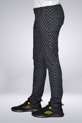 Cotton Checkered Chino Cp-0408 Black