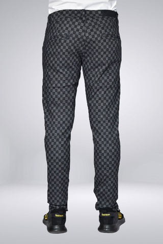 Cotton Checkered Chino Cp-0408 Black