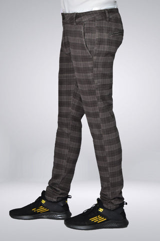 Cotton Checkered Chino Cp-0395 D-Brown