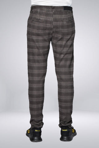 Cotton Checkered Chino Cp-0395 D-Brown