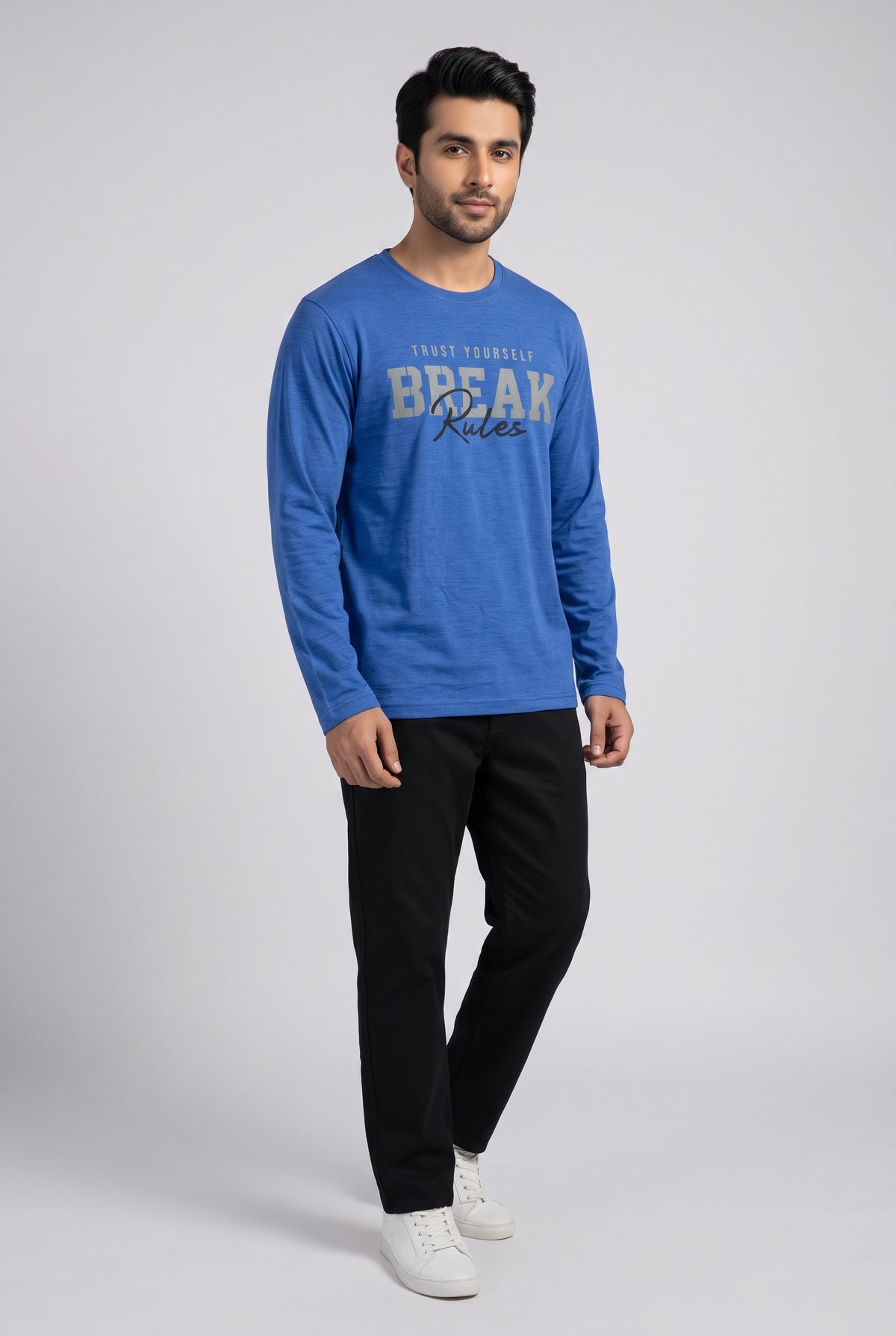 HR Clothing Men’s Blue Full-Sleeves T-Shirt – TSH-6734