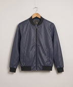 Men's Leather Jacket - Navy JK-0444