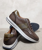 Leather Casual Sneakers Fw-0171 Coffee
