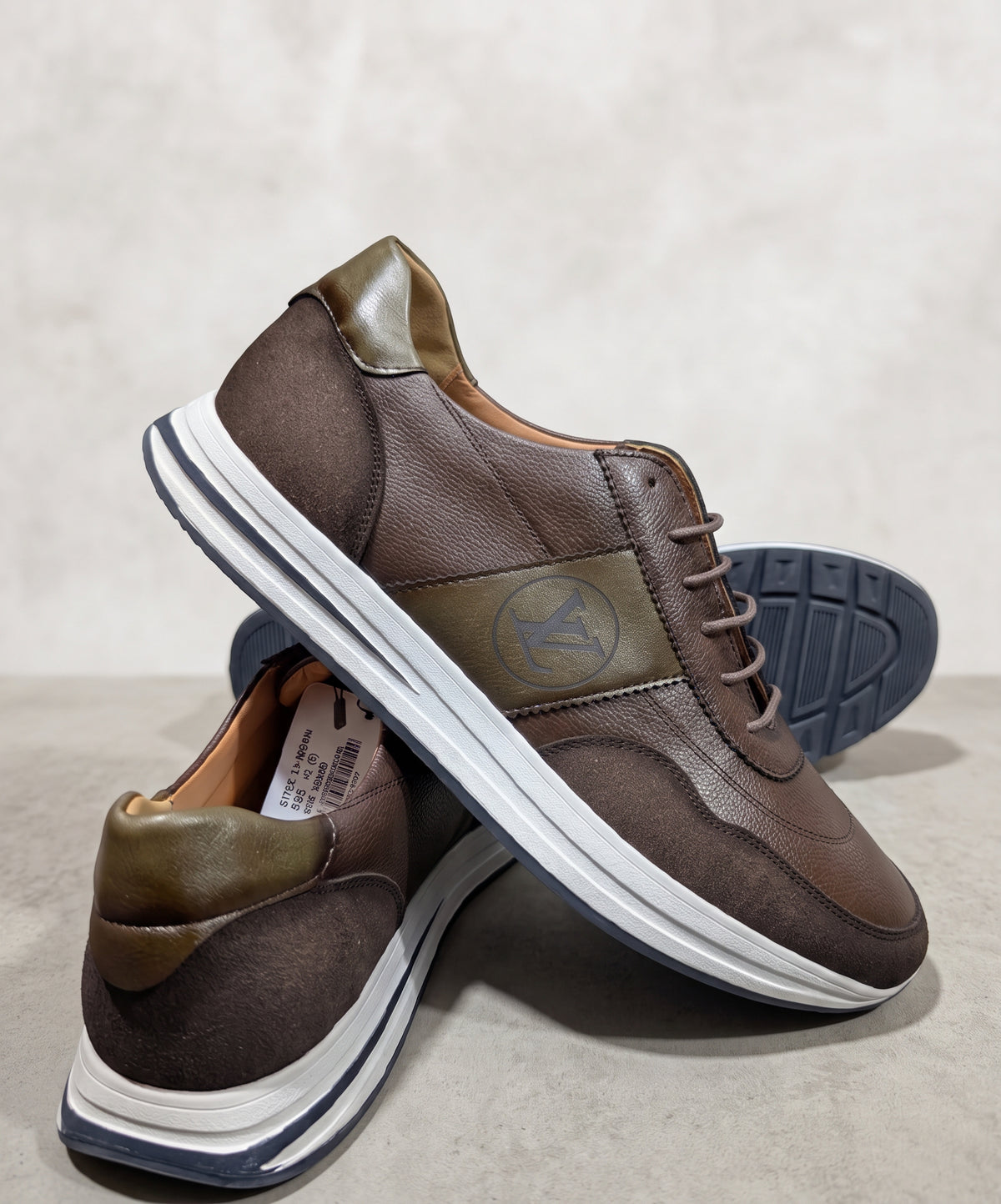 Leather Casual Sneakers Fw-0171 Coffee