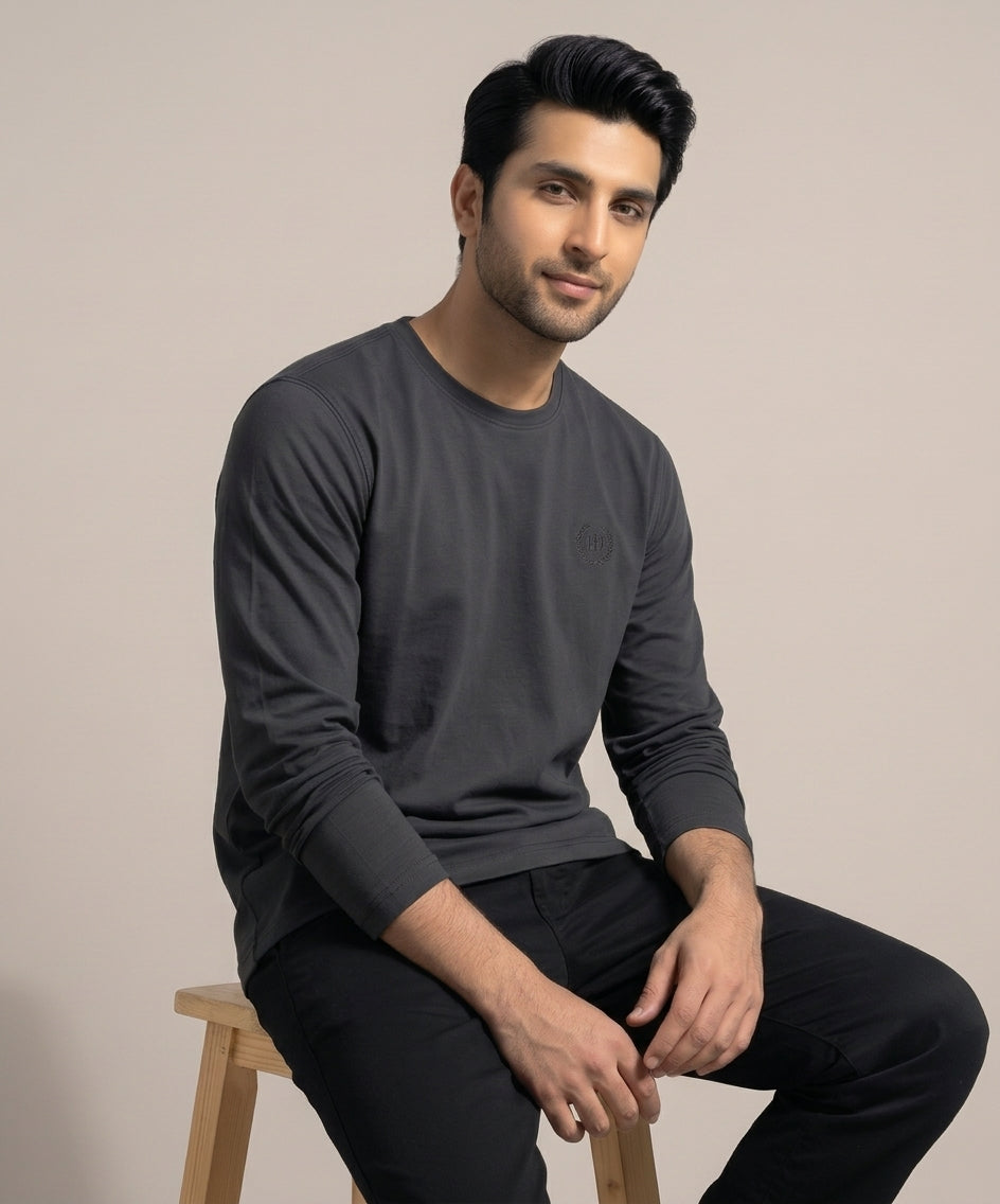 HR Clothing Men’s Black Full-Sleeves T-Shirt – TSH-5545