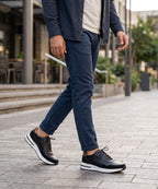 Leather Casual Sneakers Fw-0171 Black