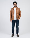 Men's Faux Leather Jacket Jk-0287 Mustard