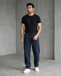 Men's Denim Smart Baggy Jeans - D-Navy - JP-2274