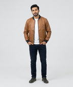 Men's Leather Jacket - Brown JK-0442
