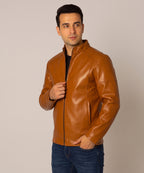 Men's Faux Leather Jacket Jk-0316 Camel