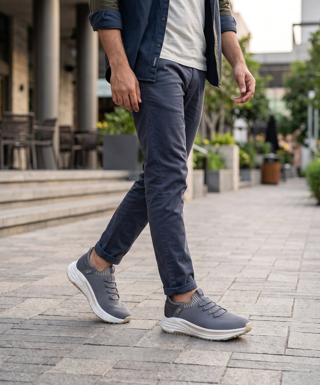Knit Running Sneakers Fw-0161 D-Grey