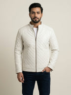 Men's Faux Leather Jacket Jk-0337 White