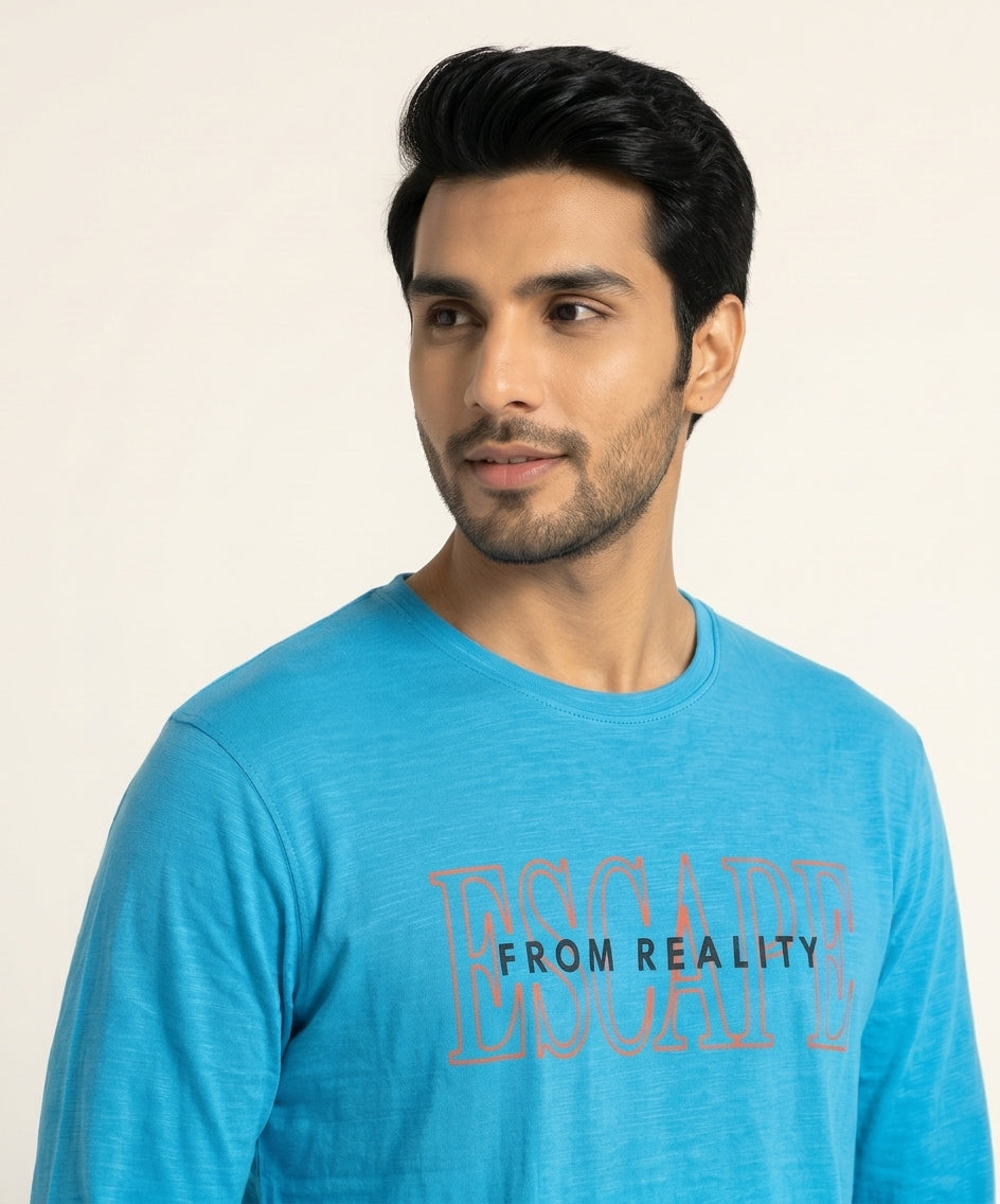 HR Clothing Men’s L-Blue Full-Sleeves T-Shirt – TSH-6735