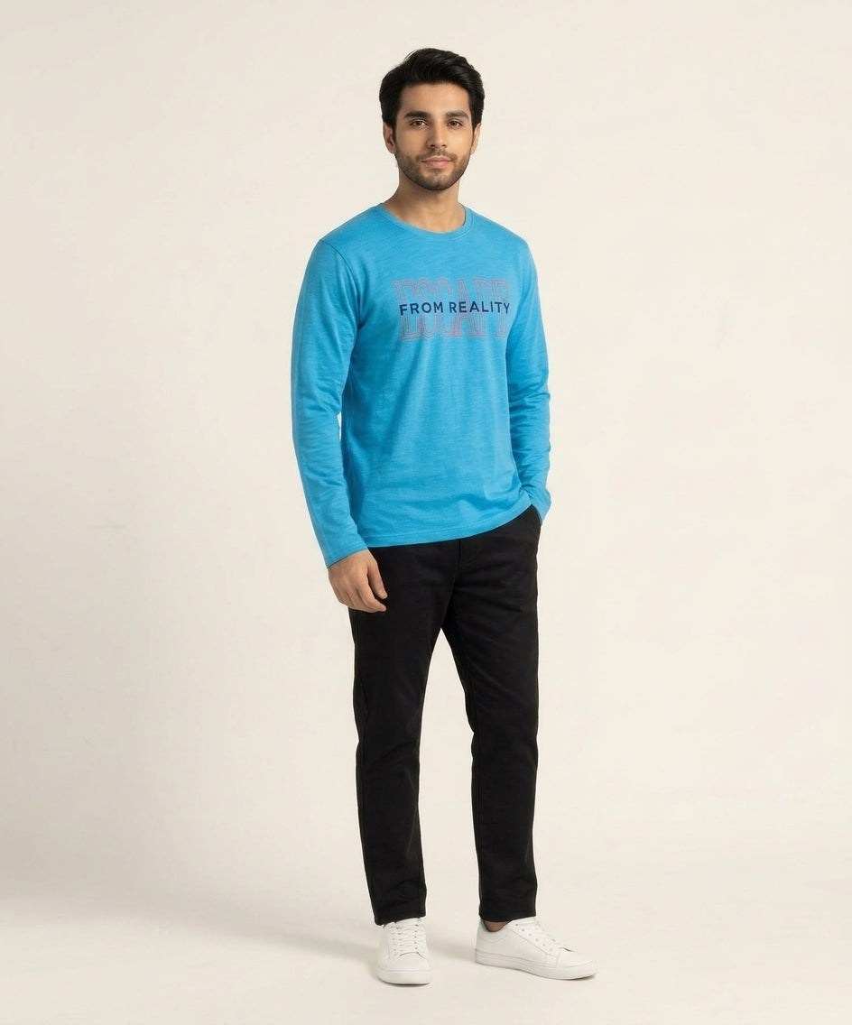 HR Clothing Men’s L-Blue Full-Sleeves T-Shirt – TSH-6735