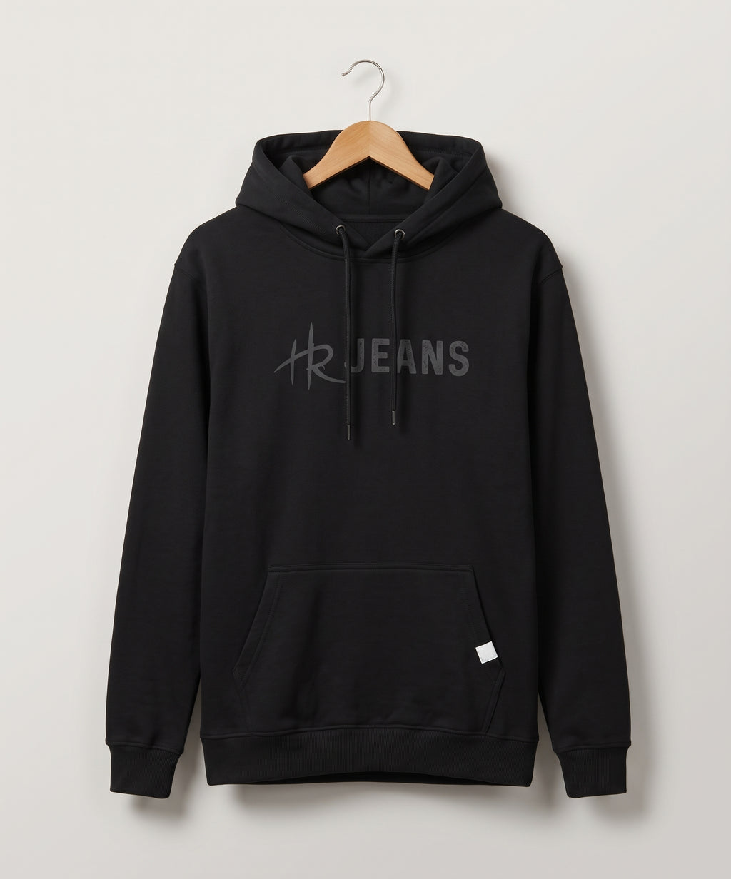 HR Clothing Men's Printed Hoodie - Black - Tsh-5990
