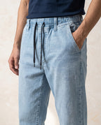 Men's Denim Smart Baggy Jeans - Ice-Blue - JP-2273