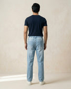 Men's Denim Smart Baggy Jeans - Ice-Blue - JP-2273