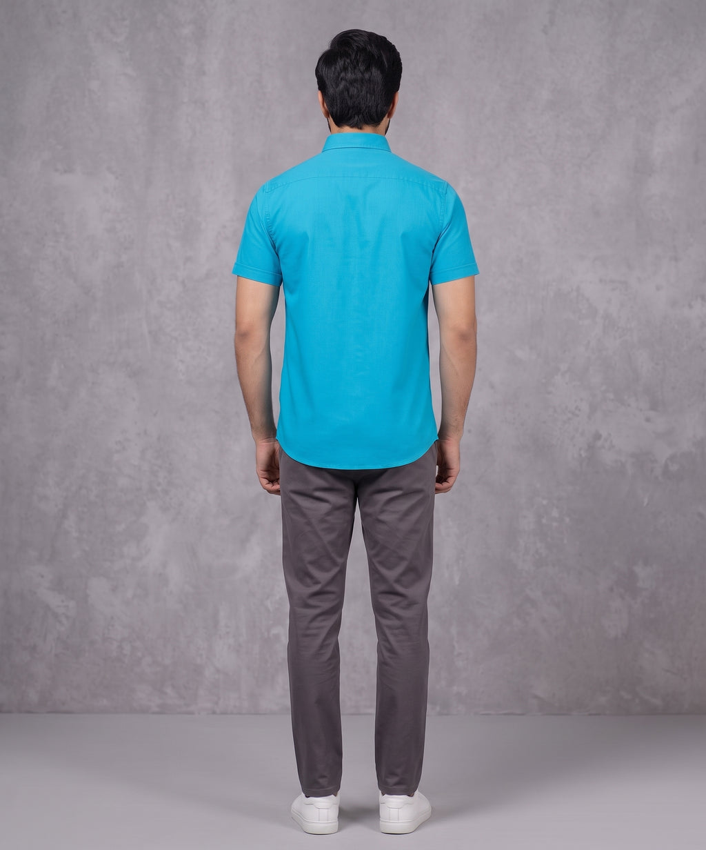 Men's Blue Casual Half Sleeve Shirt – SHC-2028