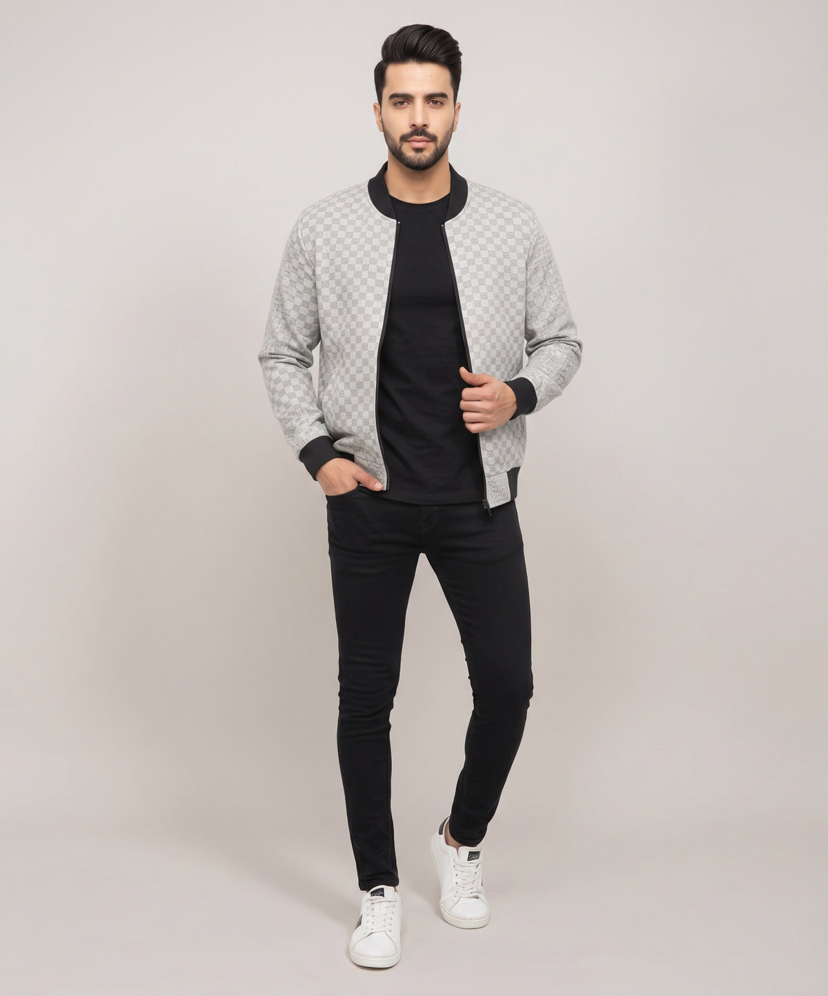 Men's Leather Jacket - White JK-0422