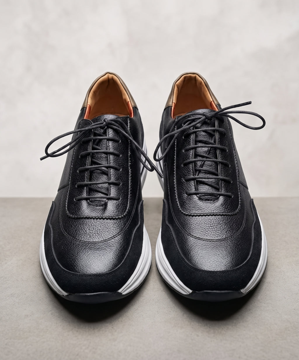 Leather Casual Sneakers Fw-0171 Black