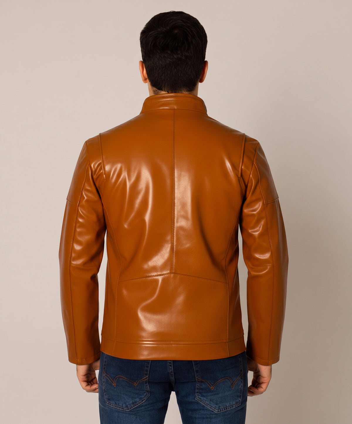 Men's Faux Leather Jacket Jk-0316 Camel