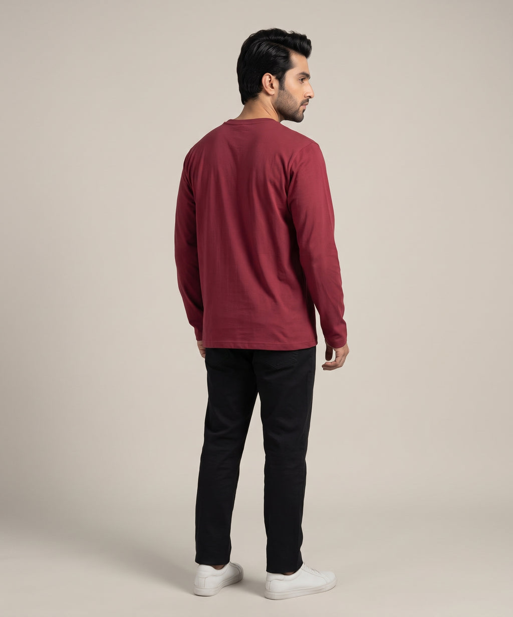 HR Clothing Men’s Maroon Full-Sleeves T-Shirt – TSH-6844