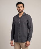 Men's Linen Shirt Full-Sleeves - D-Grey Shc-3101 (ORG-H)