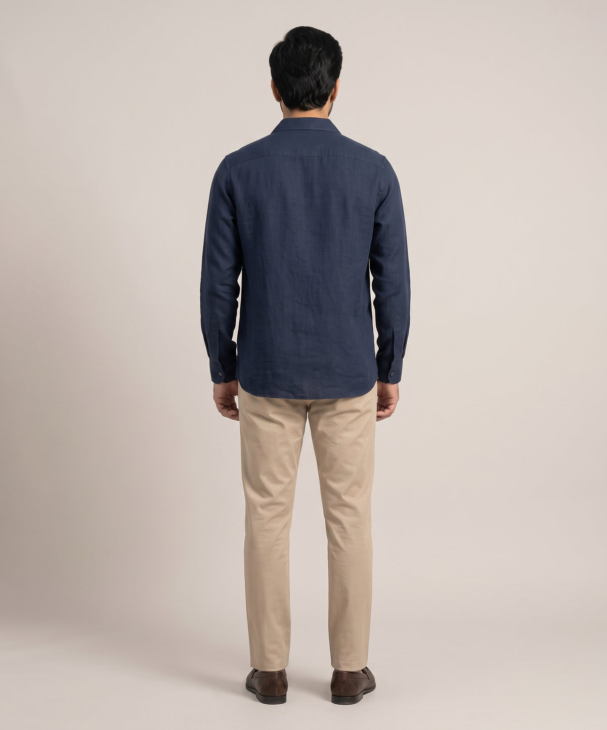 Men's Linen Shirt Full-Sleeves - Blue Shc-3101 (ORG-H)
