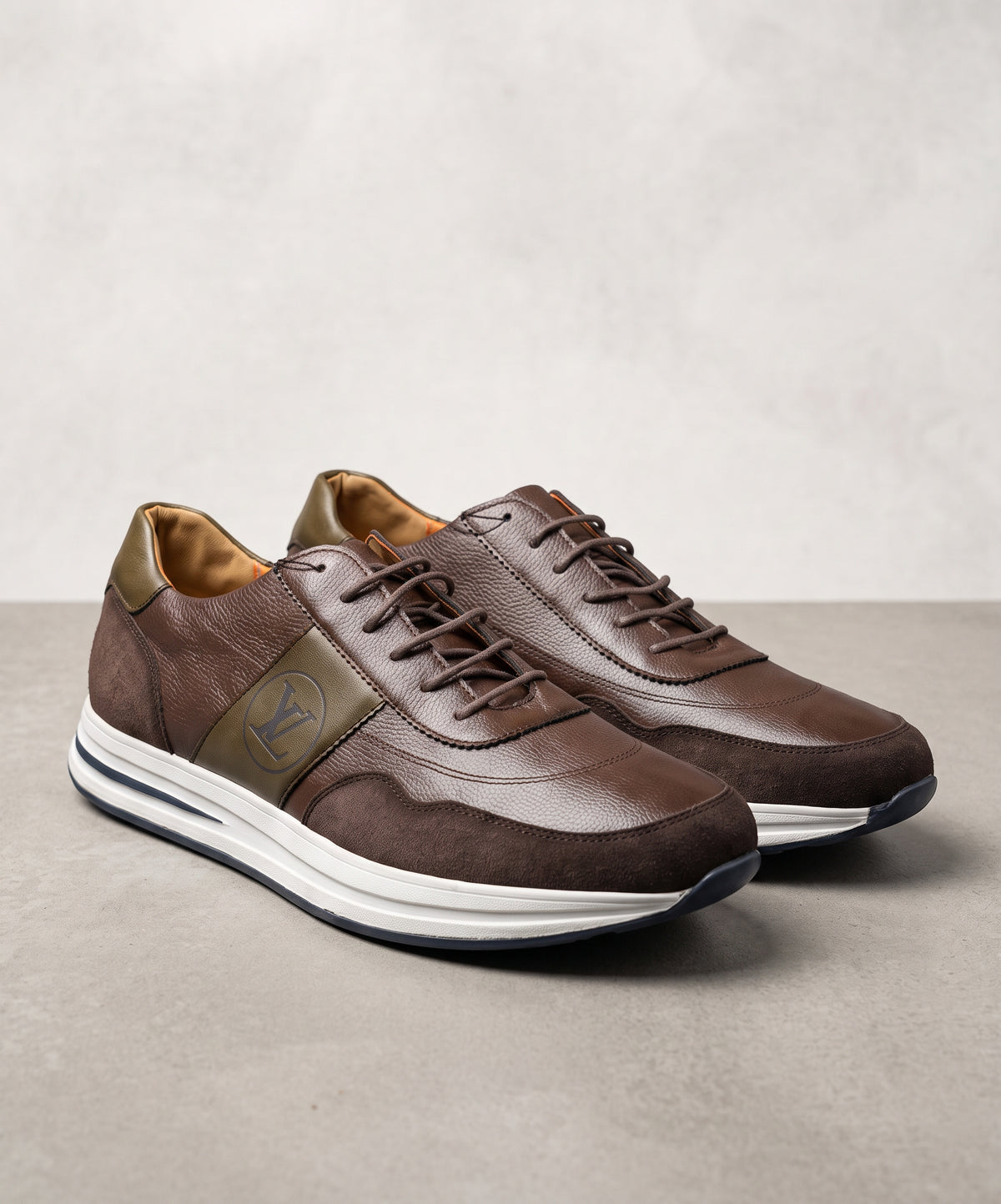 Leather Casual Sneakers Fw-0171 Coffee