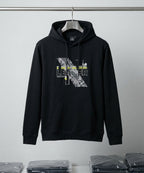 HR Clothing Men's Printed Hoodie - Black Tsh-5993