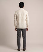 Men's Linen Shirt Full-Sleeves - Texture-Fawn Shc-3101 (ORG-H)