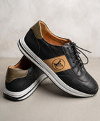 Leather Casual Sneakers Fw-0171 Black