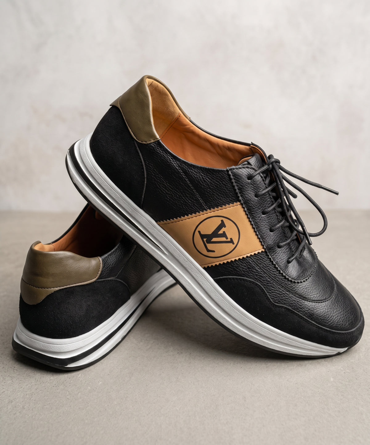 Leather Casual Sneakers Fw-0171 Black
