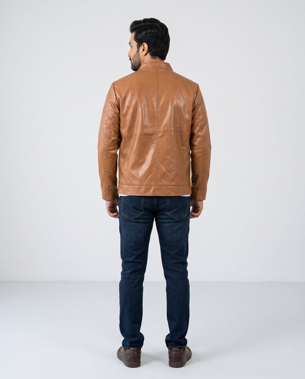 Men's Faux Leather Jacket Jk-0287 Mustard