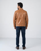 Men's Faux Leather Jacket Jk-0287 Mustard