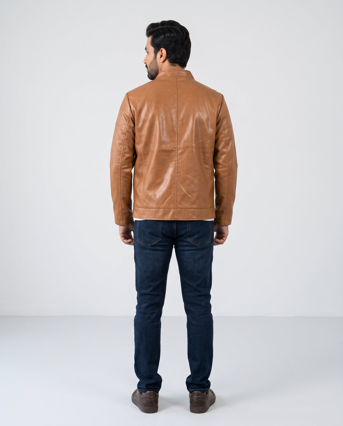Men's Faux Leather Jacket Jk-0287 Mustard