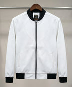 Men's Faux Leather Jacket - Texture-White JK-0440