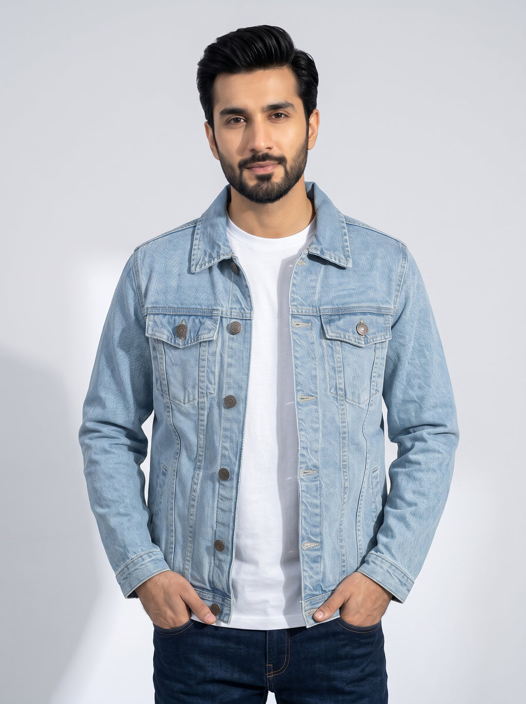 Men's Denim Jacket - Ice-Blue JK-0414