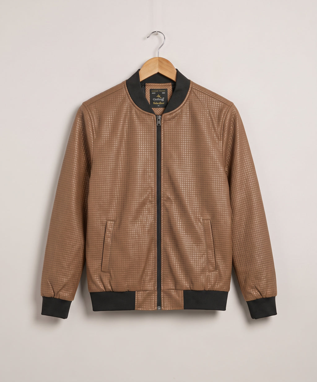 Men's Leather Jacket - Brown JK-0444