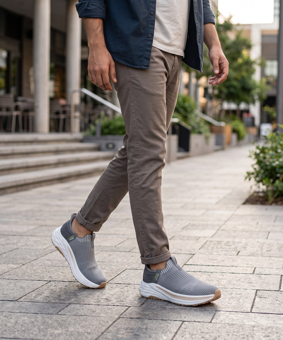 Knit Running Sneakers Fw-0162 D-Grey