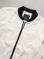 Men's Faux Leather Jacket - Texture-White JK-0440