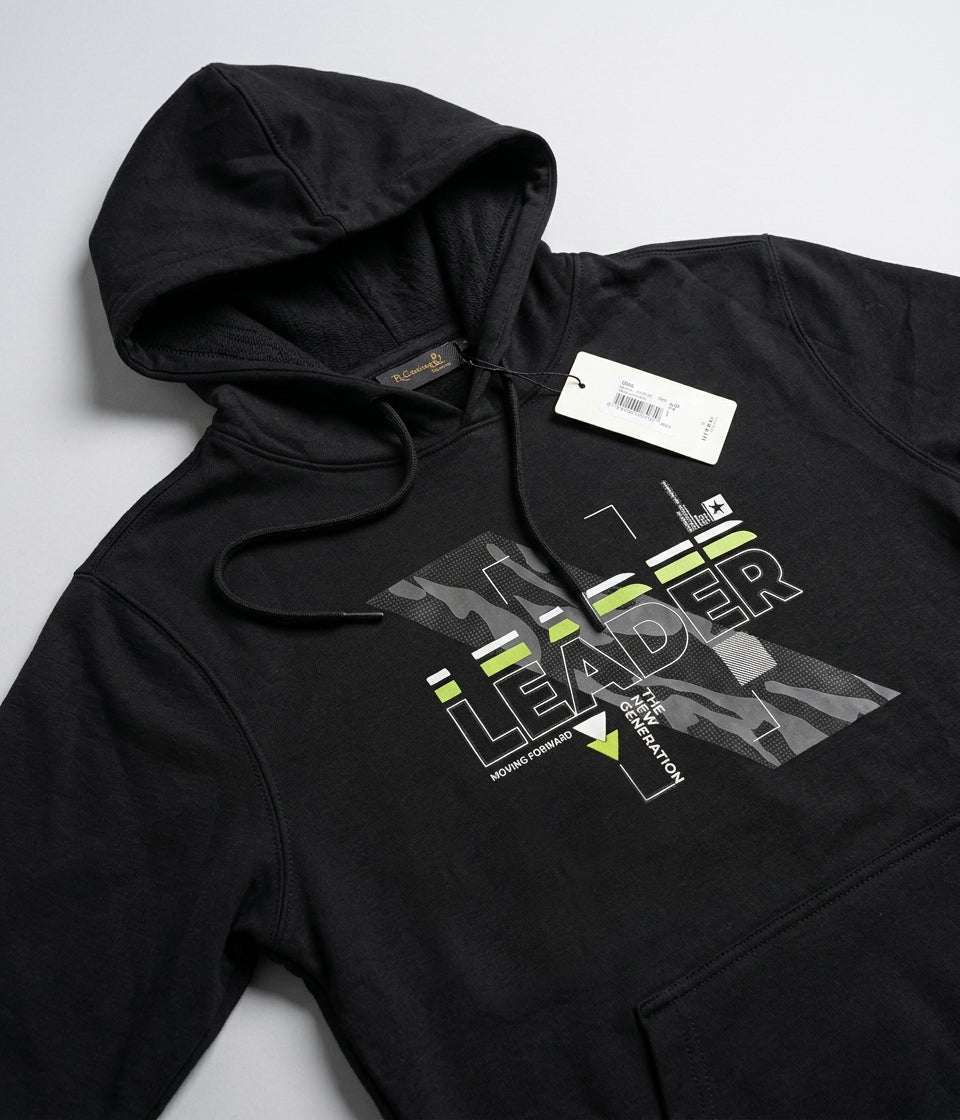 HR Clothing Men's Printed Hoodie - Black Tsh-5993