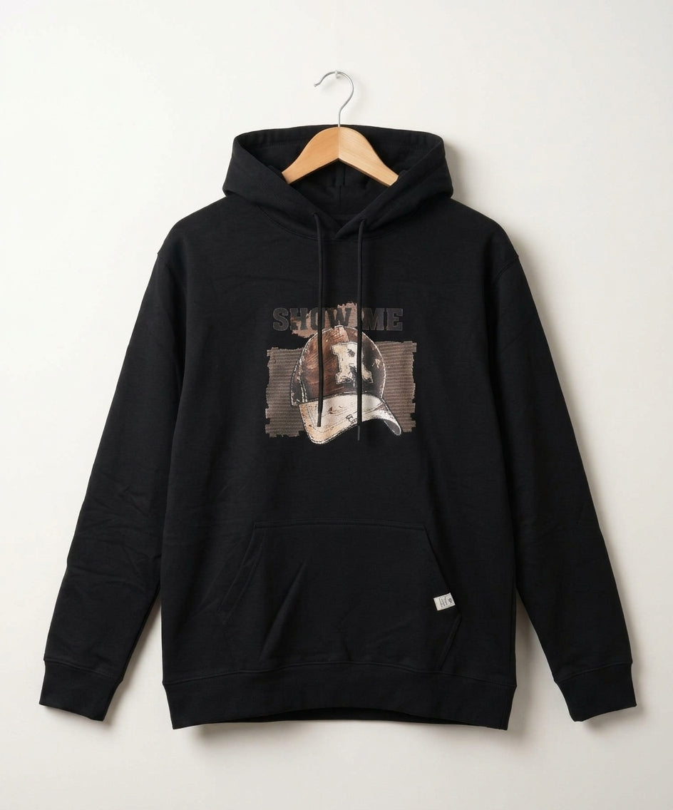 HR Clothing Men's Printed Hoodie - Black - Tsh-5996