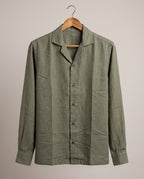 Men's Linen Shirt Full-Sleeves - Green Shc-3101 (ORG-H)