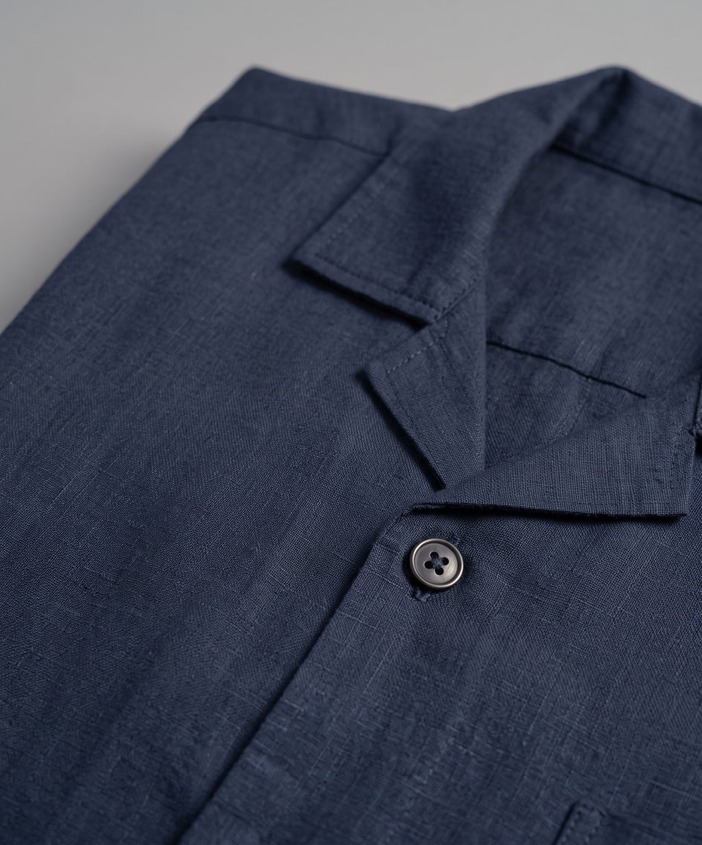 Men's Linen Shirt Full-Sleeves - Blue Shc-3101 (ORG-H)