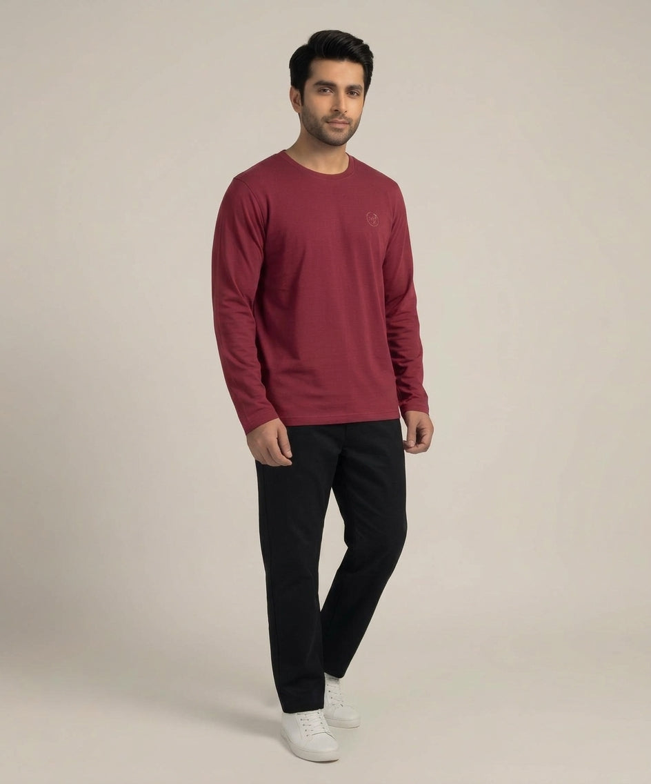 HR Clothing Men’s Maroon Full-Sleeves T-Shirt – TSH-6844