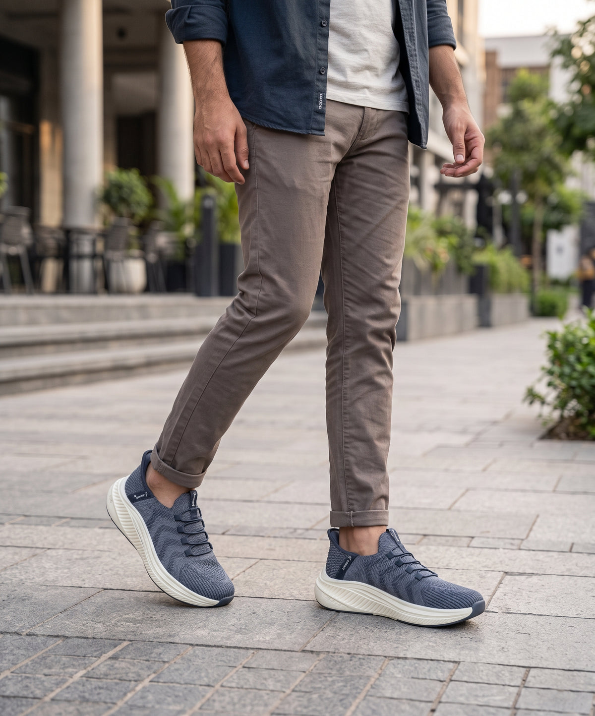 Knit Running Sneakers Fw-0169 Navy