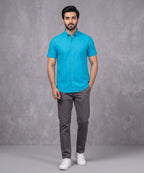 Men's Blue Casual Half Sleeve Shirt – SHC-2028