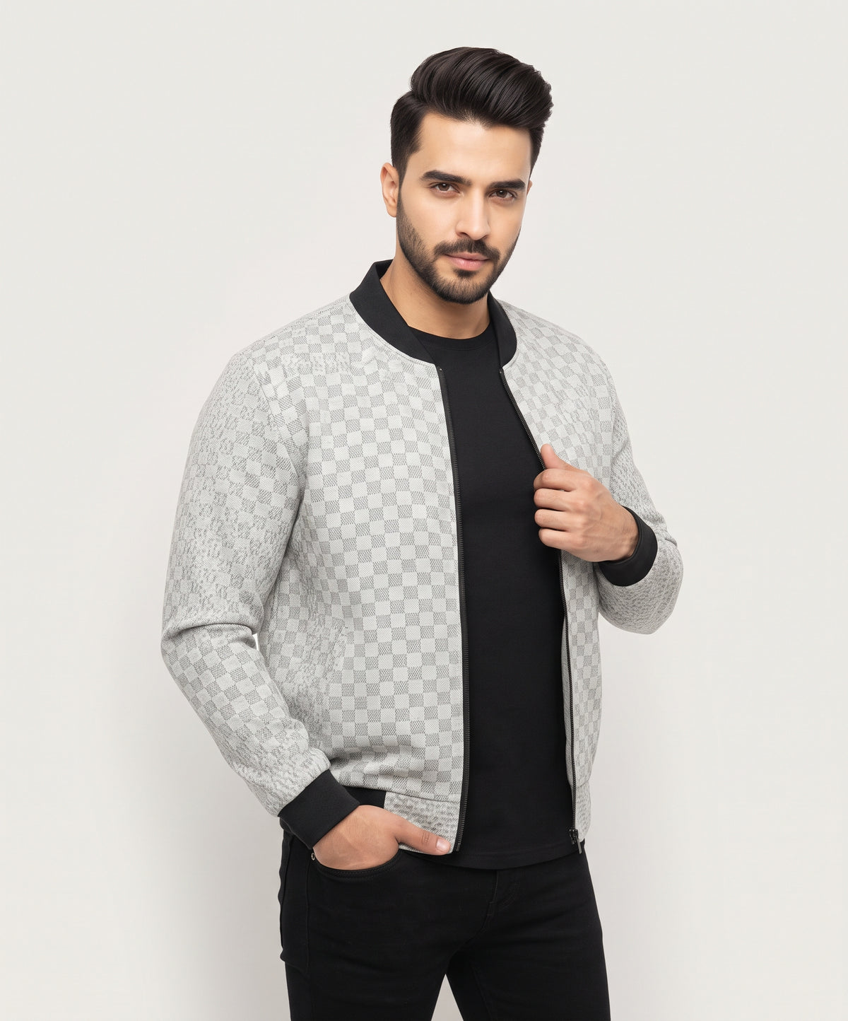 Men's Leather Jacket - White JK-0422
