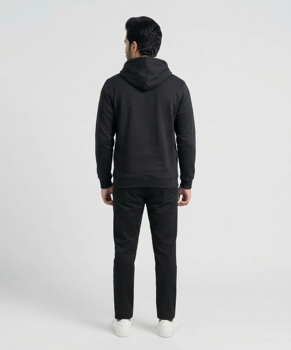 HR Clothing Men's Printed Hoodie - Black Tsh-5993